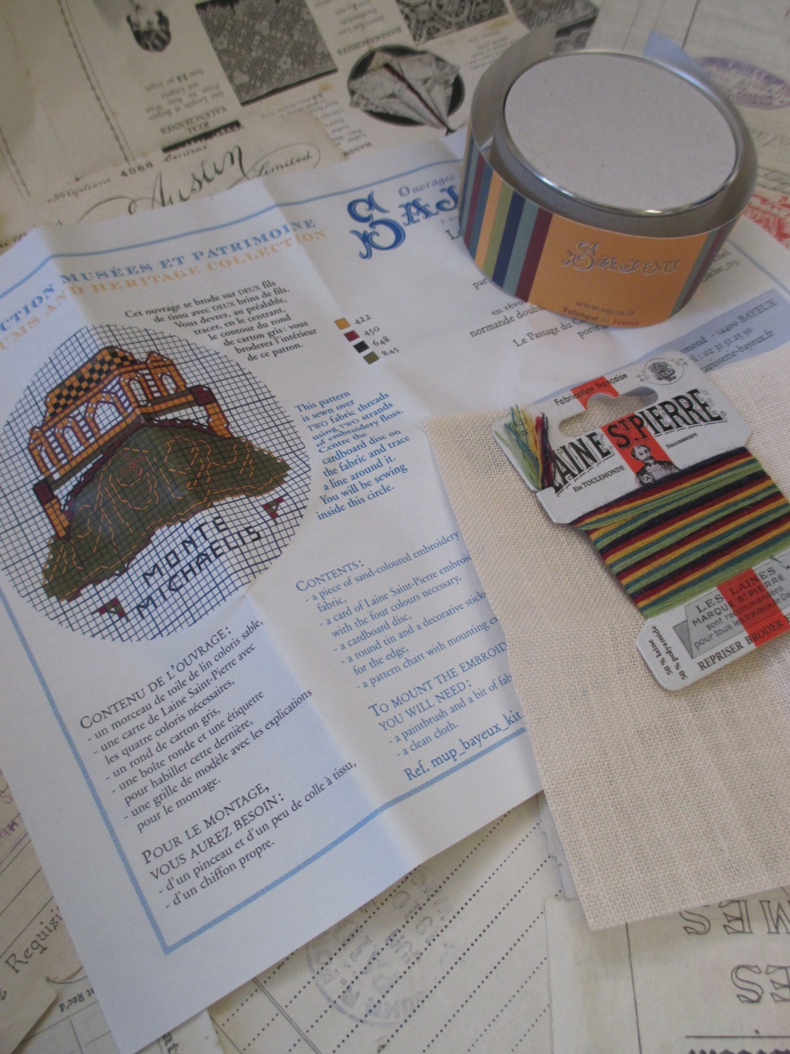 Sajou Bayeux Tapestry Cross Stitch Kit- Mont St Michel Pot