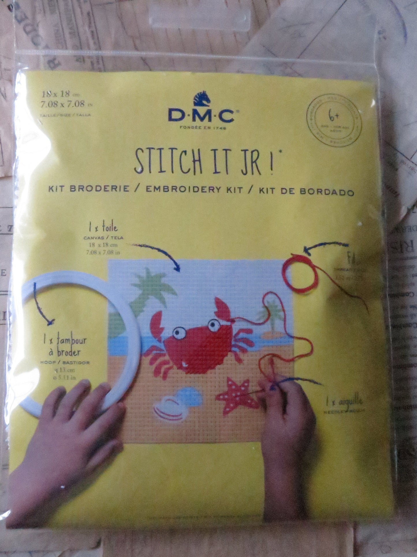 DMC Children's Stitch It JR Cross Stitch Embroidery Kit- The Crab