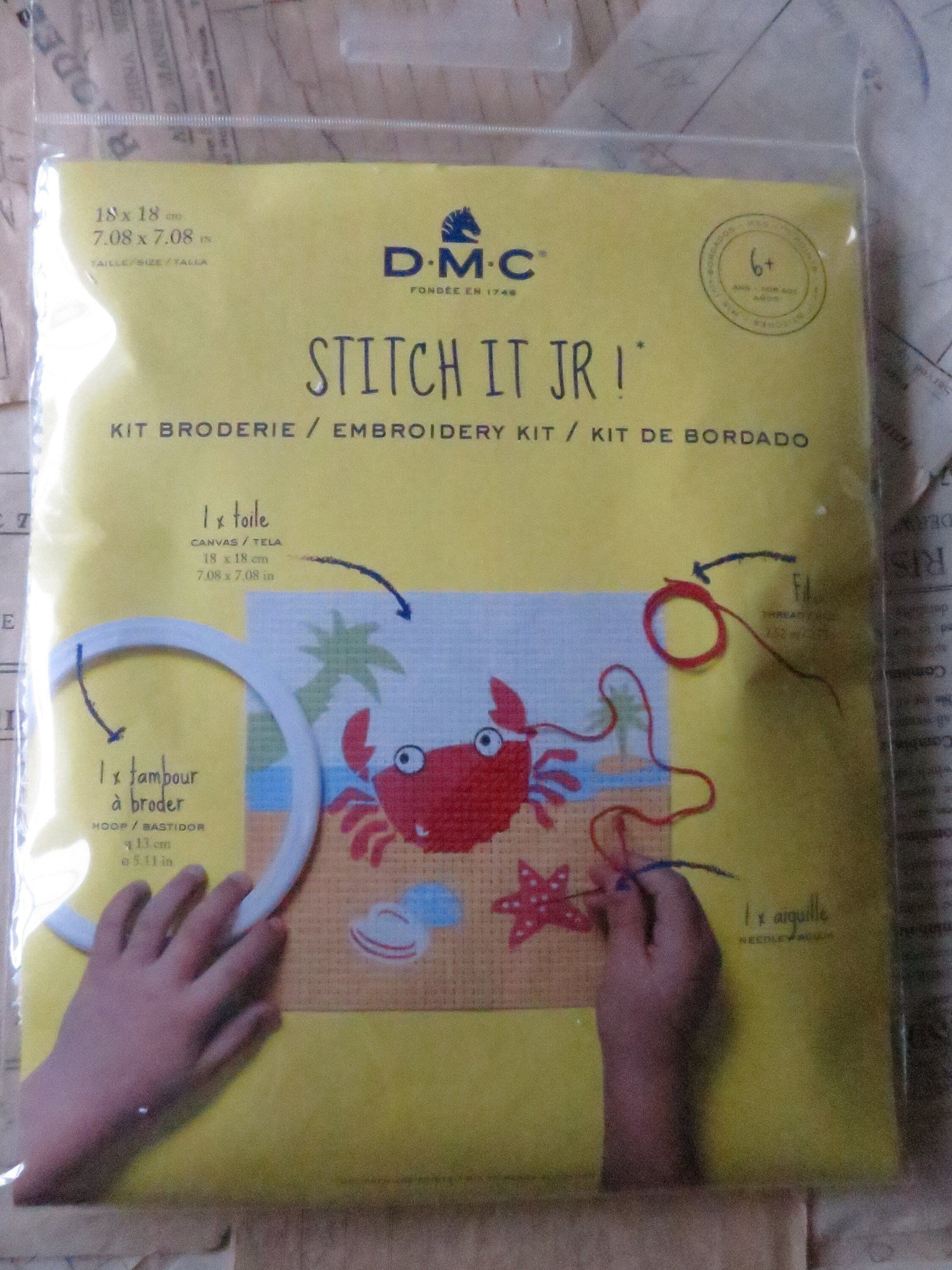 DMC Children's Stitch It JR Cross Stitch Embroidery Kit- The Crab