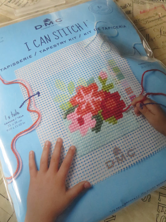 DMC Children's I Can Stitch Tapestry Kit- Texan Flowers