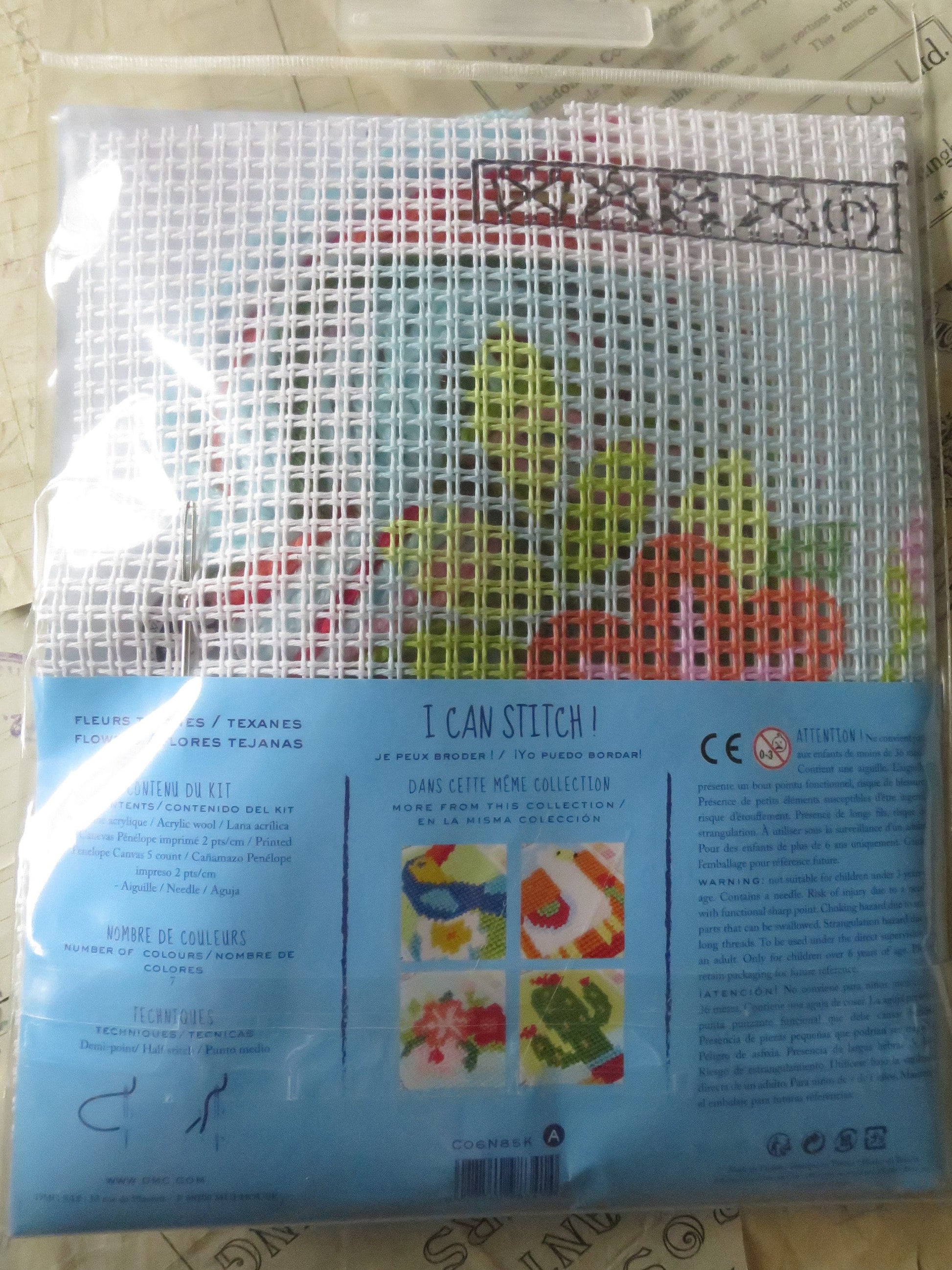 DMC Children's I Can Stitch Tapestry Kit- Texan Flowers